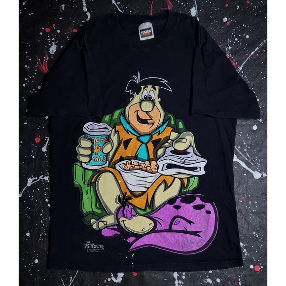 Vintage Other - The Flintstones vintage 90s men's distressed Dino & Fred graphic promo tee sz L